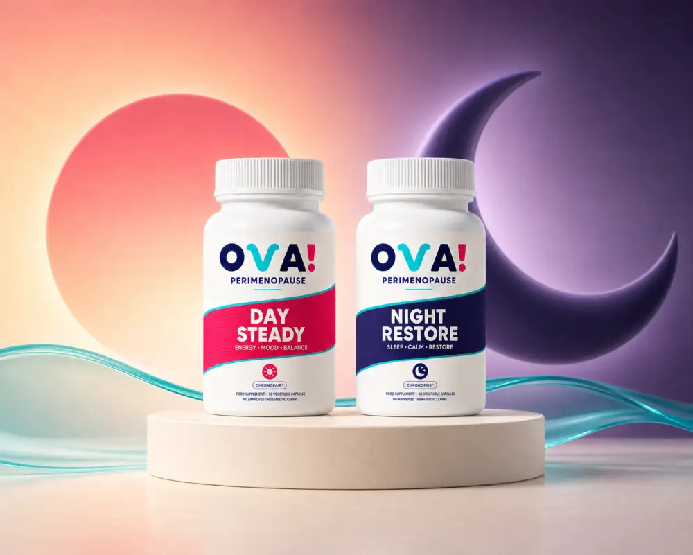 OVA! Perimenopause Day + Night System — DAY STEADY and NIGHT RESTORE